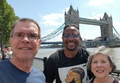 My wife, Ruby, Myron and myself on a teaching trip in London last summer.